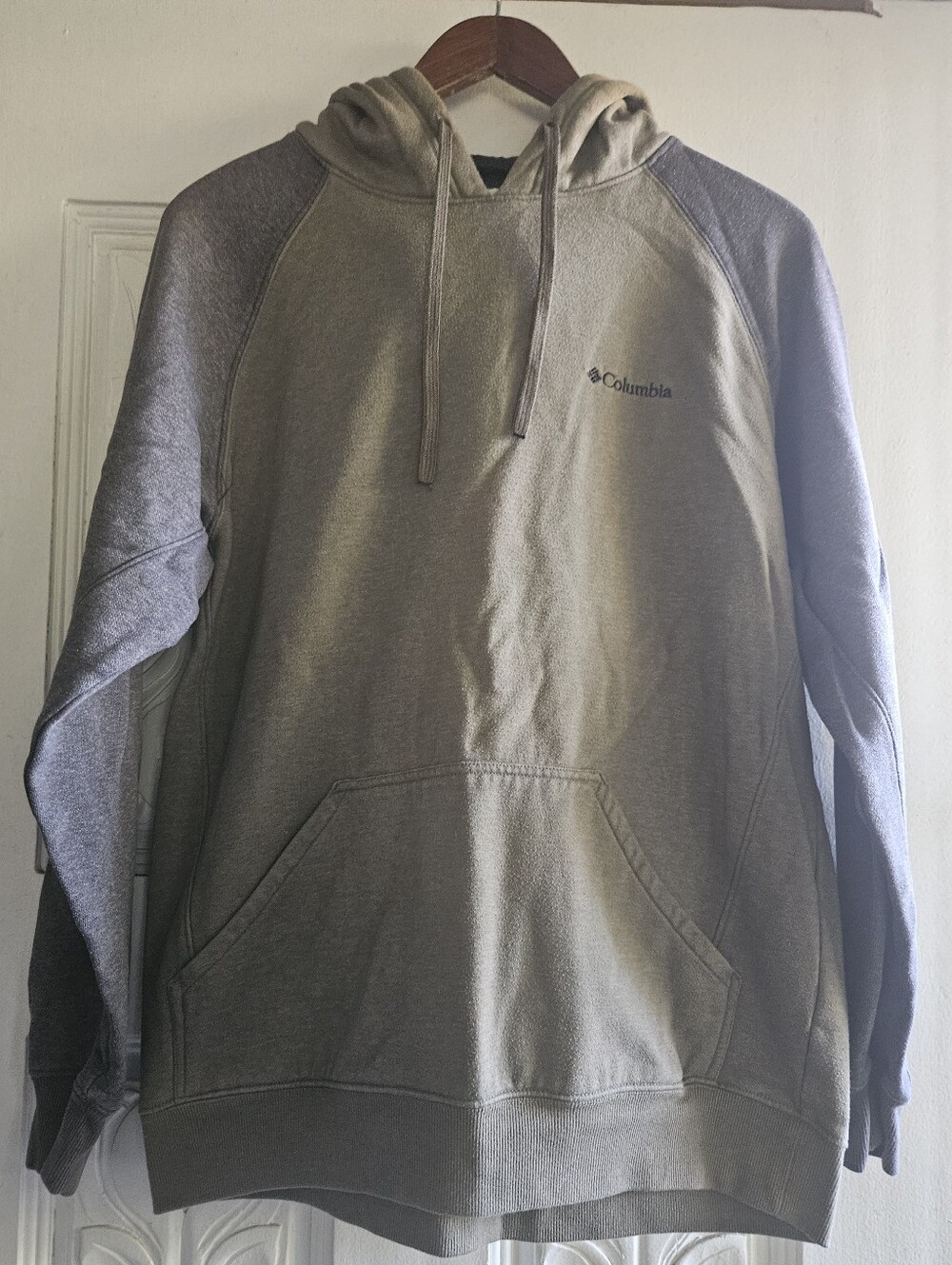 Columbia Men's Olive Green And Grey Pullover Hoodie Large